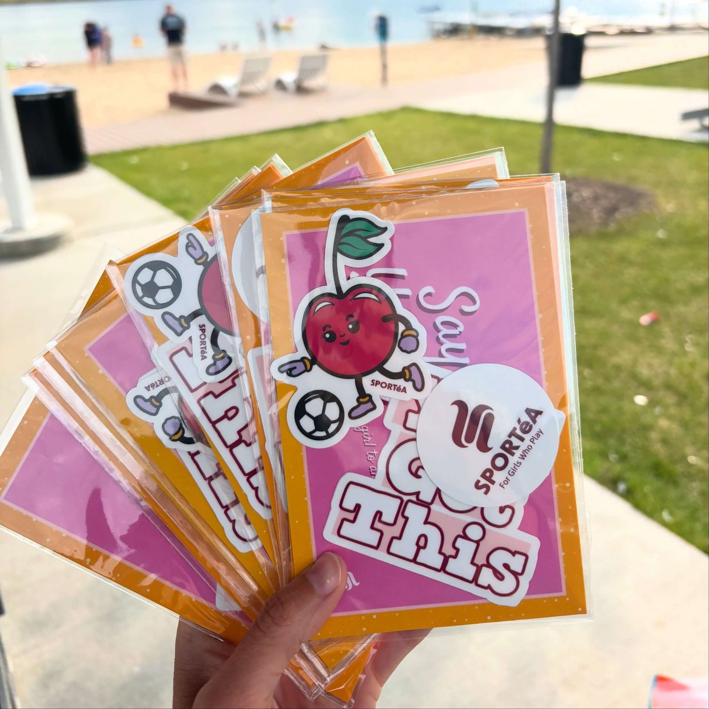 Soccer Cherry Sticker 3-Pack by SPORTéA Girls