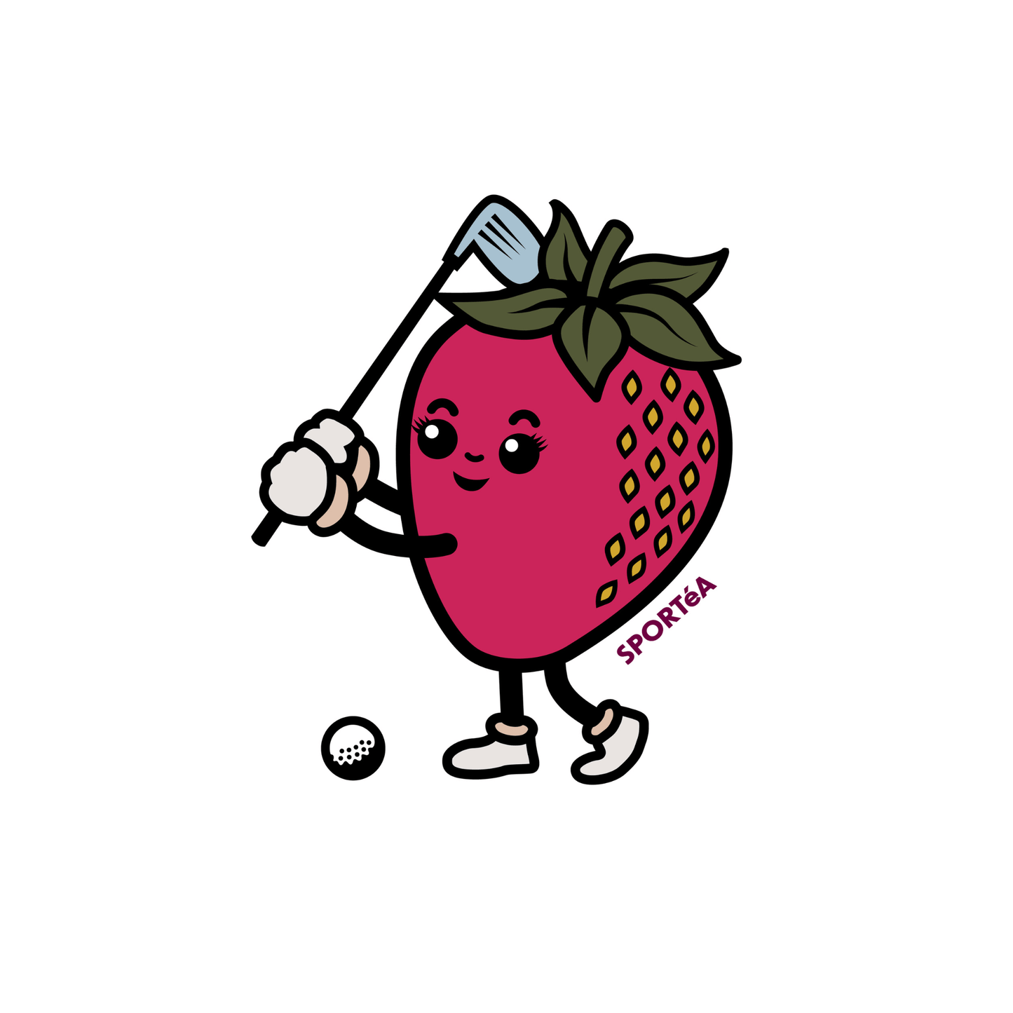 Golf Strawberry Sticker 3-Pack by SPORTéA Girls